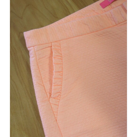 LILLY PULITZER  Adie Ruffle Pocket Stretch Shorts Sz 2 Peach Flamingo Orange NWT - Picture 3 of 16